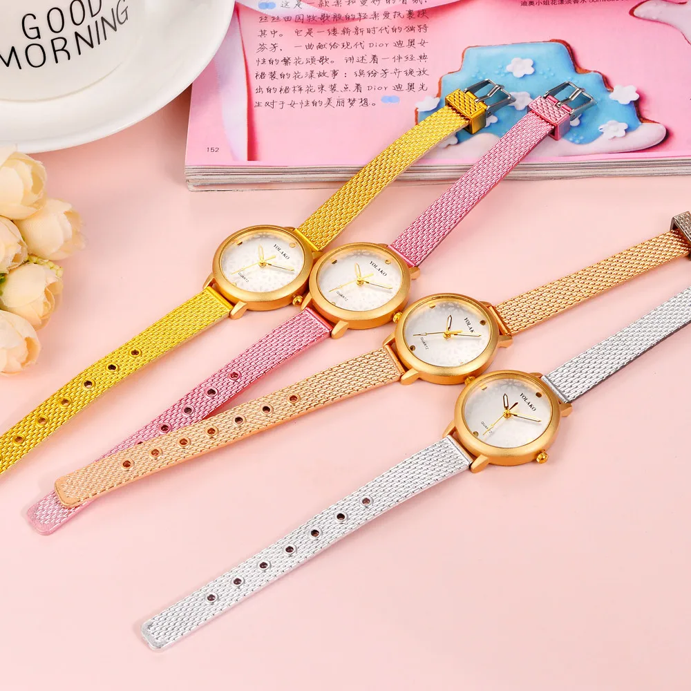 YOLAKO Luxuy/брендовые новые модные и повседневные женские часы Montre femme кварцевые