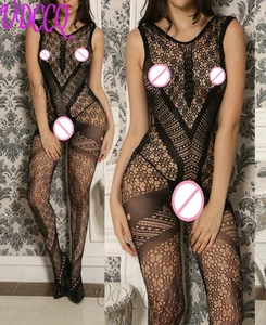 Erotic Porn Hot Sexy Costumes Lingerie Net nightie Nightdress Nightwear Crotch Dress Body Stocking women intimates