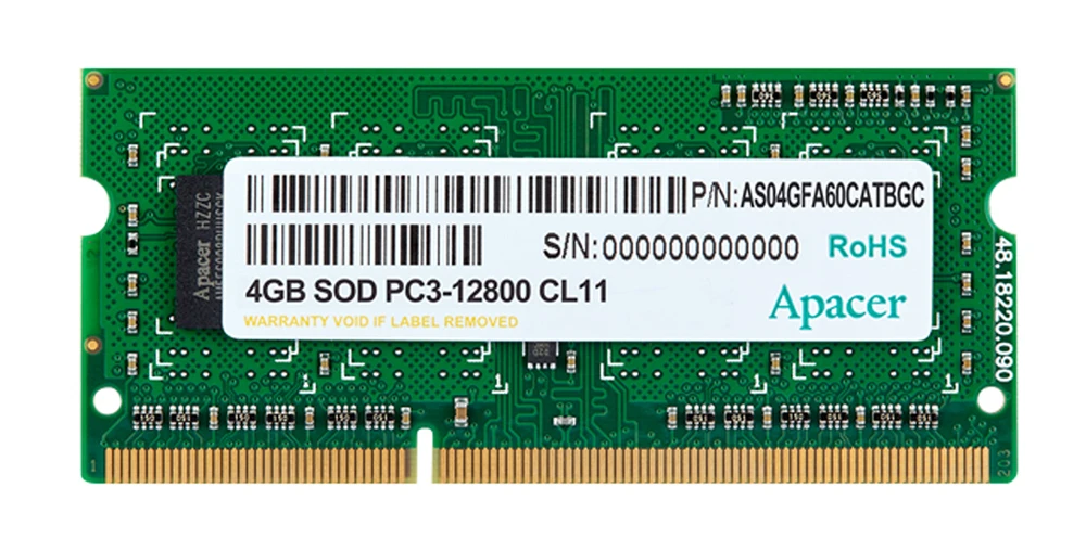 Apacer DDR3L 1600 ram 8 ГБ 4 ГБ 1600 МГц ноутбук игровая Память DIMM ноутбук Поддержка памяти материнская плата DDR3 204pin 1,35 в