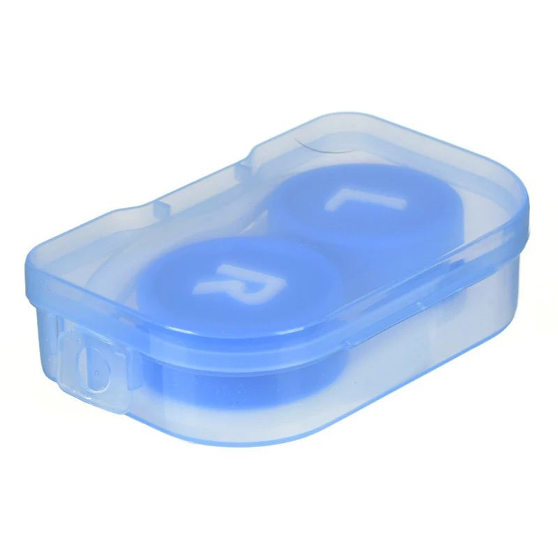 1 шт. прозрачный пластиковый футляр для контактных линз портативные аксессуары для путешествий коробка для хранения контактных линз футляр для очков - Цвет: blue