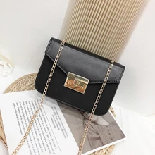 Женские сумки-мессенджеры известных брендов, женские модные однотонные чехлы с замком для девочек, маленькая сумка на плечо из искусственной кожи с цепочкой, сумка через плечо