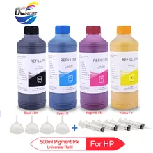 4X500 мл пигмент контейнер с чернилами для hp 100 111 500 510 800 800 ps 5000 5500 T610 T1100 T770 T790 T1100 T1300 Z2100 T2300 чернила для принтера