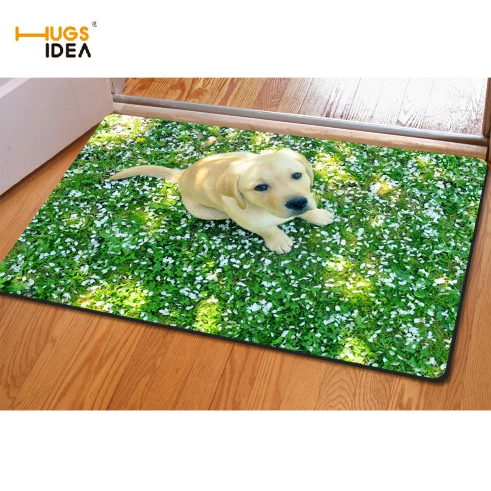 HUGSIDEA 3D Cute Animal Pug Dog Printed Home Carpet Non slip Floor Carpets for Living Room