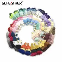 GUFEATHER L81/3,5 см/3 слоя/jewelry аксессуары/ювелирных изделий/мини хлопок кисточкой/ручной сделано/серьги производства/украшения