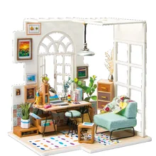

Home Decor DIY Wooden House Miniatura Craft with Furniture Home Decoration Accessories Figurines Miniature Christmas Gift DGM
