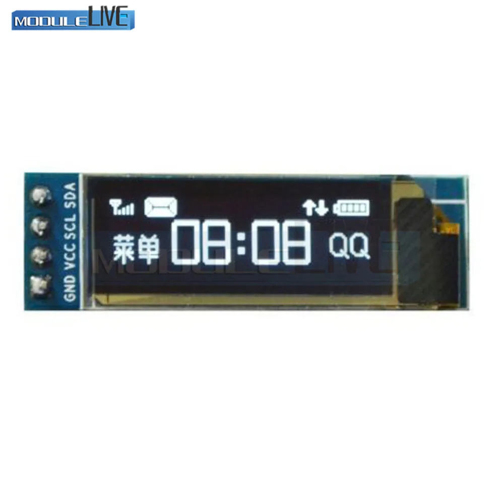 0,91 дюймов 128x32 IIC I2C серийный белый OLED ЖК-дисплей DIY Oled модуль SSD1306 Драйвер IC DC 3,3 V 5V для Arduino PIC 0,9" 12832 - Цвет: Белый