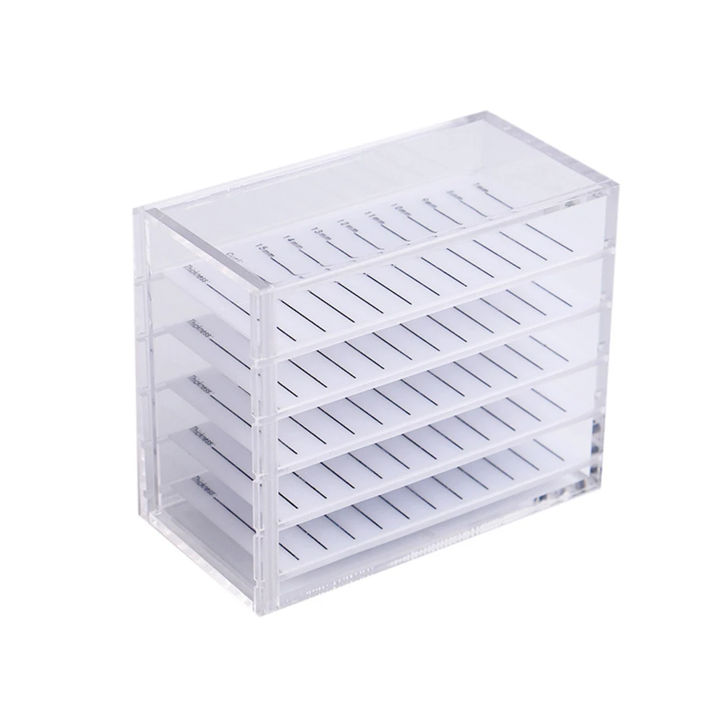 

5 Layers Eyelash Storage Box with Scale Makeups Display Container Transparent Box Drop Ship