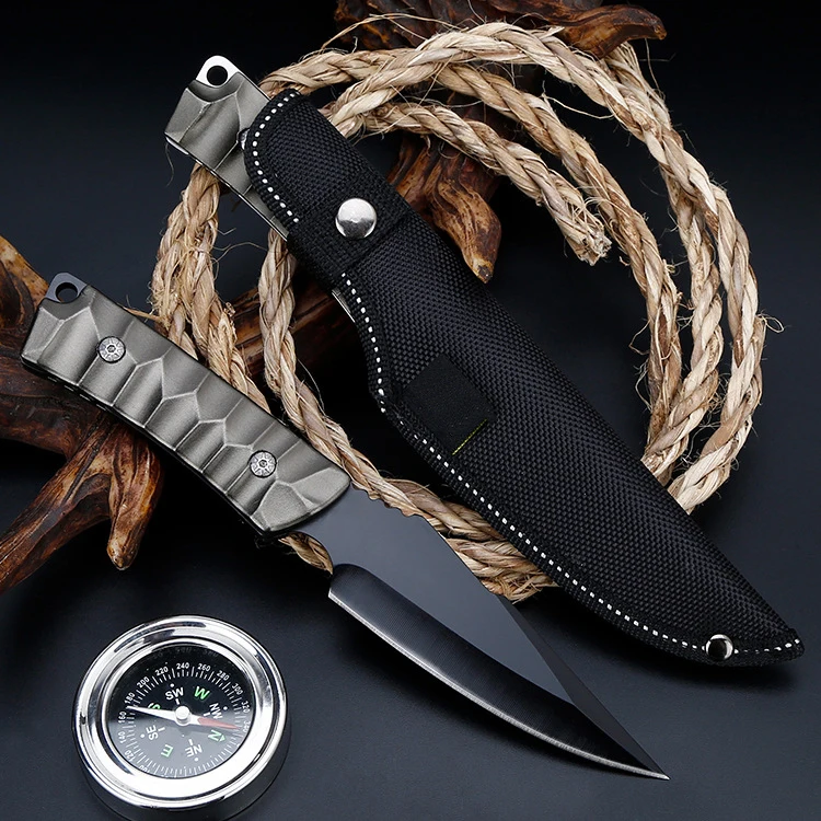 Лучший SDIYABEIZ фиксированное лезвие охотничий нож Тактический 3Cr13Mov лезвие алюминиевая ручка Карманные выживания ножи и нейлоновая Оболочка Чехол