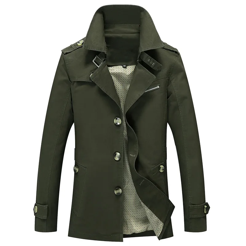 BOLUBAO Brand New Men Trench Coats Autumn Winter Casual Fashion Men's Solid Color Trench Medium Long Section Trench Male - Цвет: Army Green