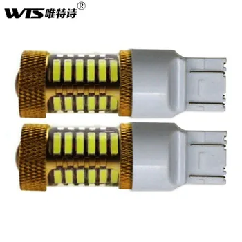 

wholesale 50piece canbus T20 car LED signal lights W21/5W 7443 Bulb 580 flashing bulb 7014 24smd tail Brake lamp for car styling