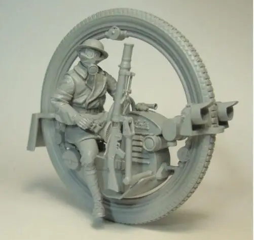 1/35 старинный воин с моновheel moto INLCUDE 7 головок полимерная модель миниатюрная
