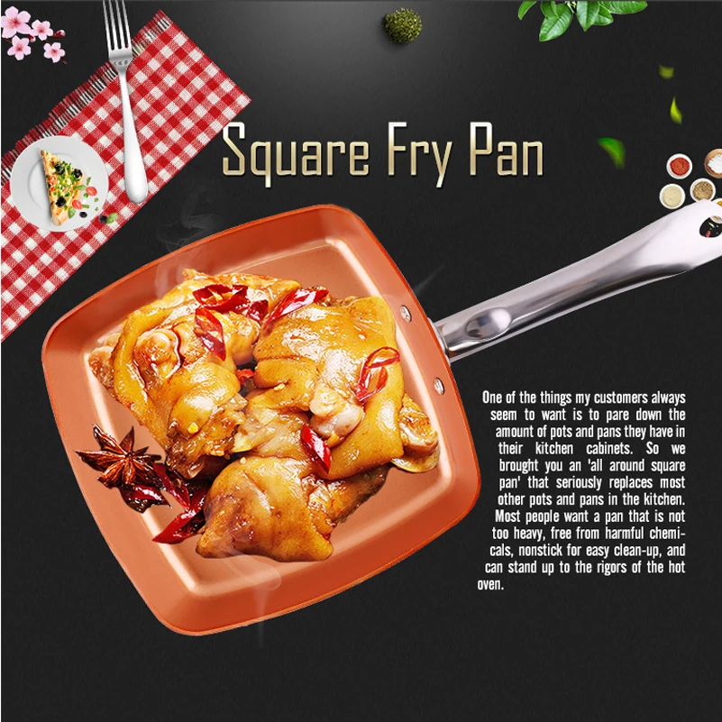 

Hot Sale Skillet Non-Stick Copper Frying Pan With Ceramic Coating And Induction Cooking,Oven And Dishwasher