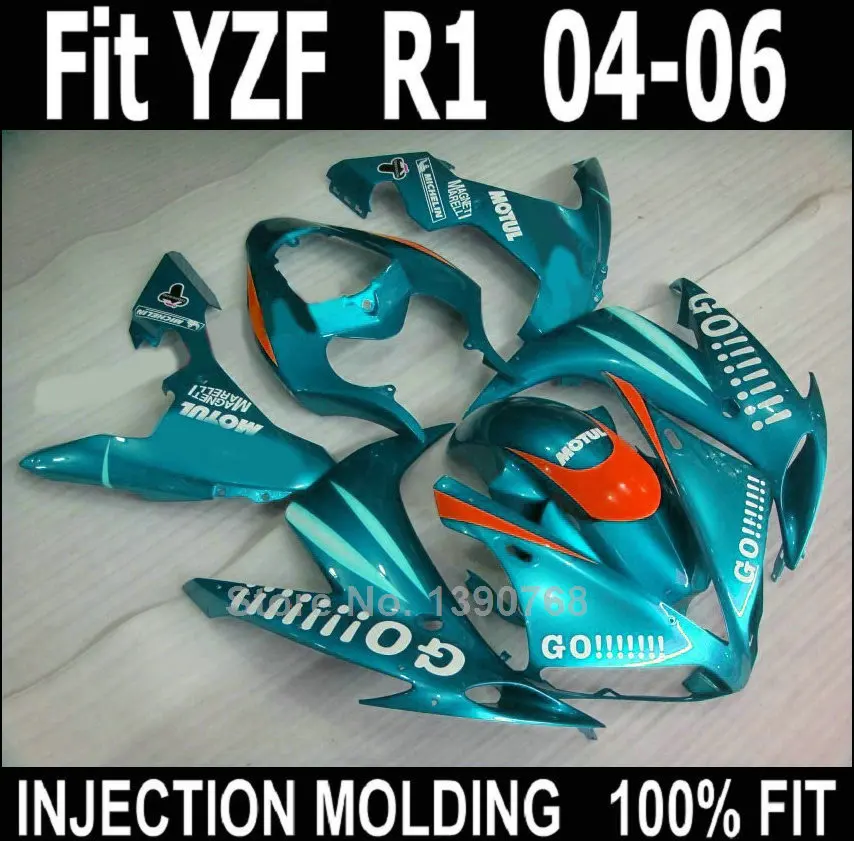 

Fit 100% for Yamaha injection molding fairings YZF R1 2004 2005 2006 cyan red fairing kit YZFR1 04 05 06 NV95