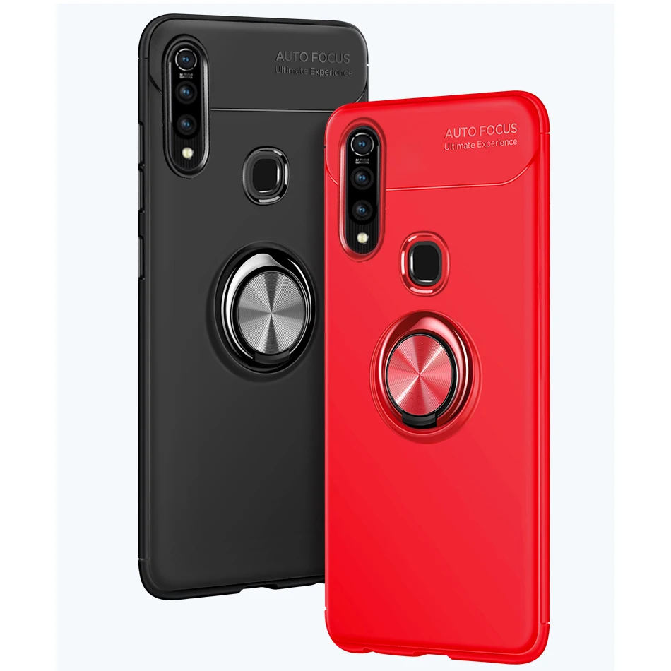 ДЛЯ VIVO Z5X чехол из мягкого силикона с подставкой кольцо противоударный защитный