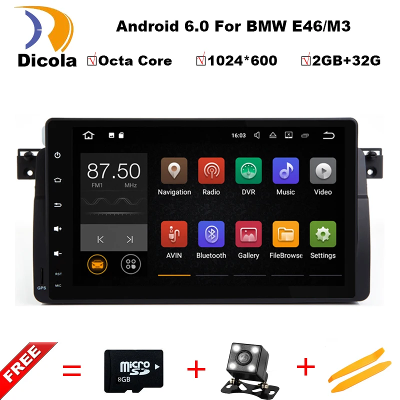 HD 1024 600 9 Inch Octa Core Android 6 0 For BMW E46 M3 Rover 75