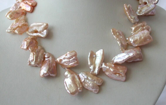 

ddh002741 stunning big 20mm baroque pink reborn keshi freshwater cultured pearl necklace