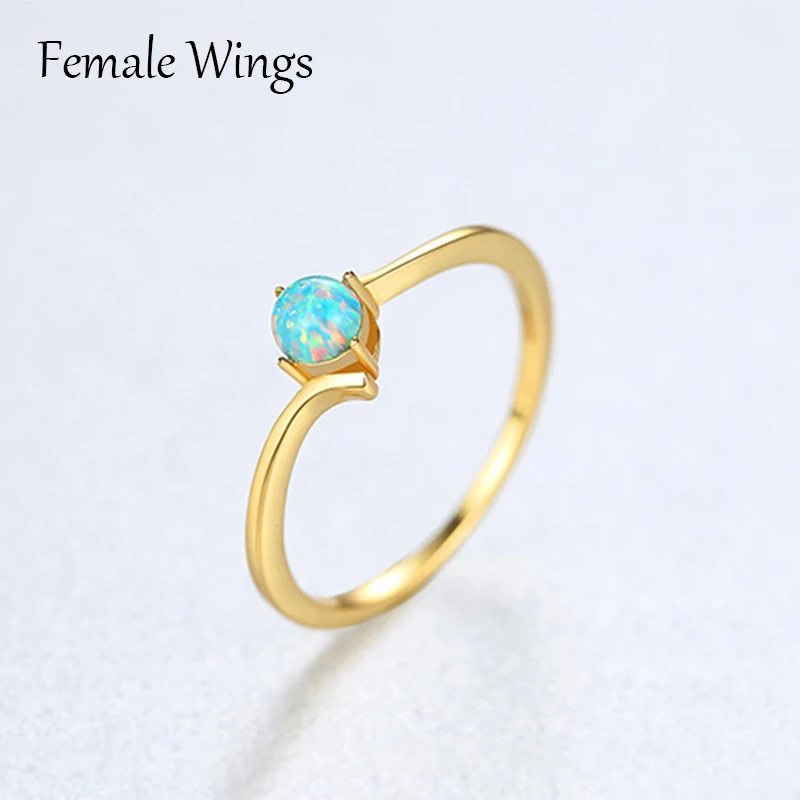 FEMALE WINGS 925 Sterling Silver Rings for Women White Blue Green Gemstone Ring Gift Cubic Zircon Engagement Rings Brincos FR165
