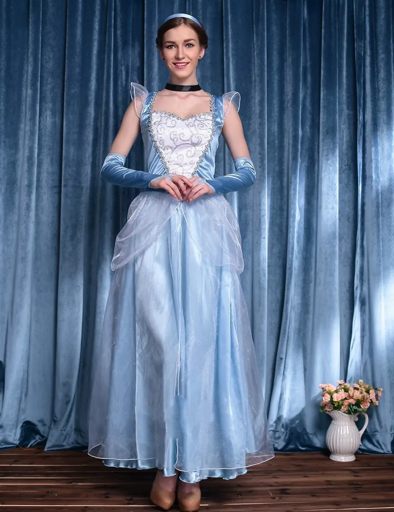 Movie Sandy Girl Cinderella Princess Adult Cosplay Costume Deluxe Party Women Fancy Dress Halloween Masquerade Costume (6)