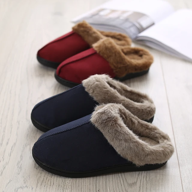 Winter Warm Women Plush Home Slippers Slip On Comfort Winter Warm House
