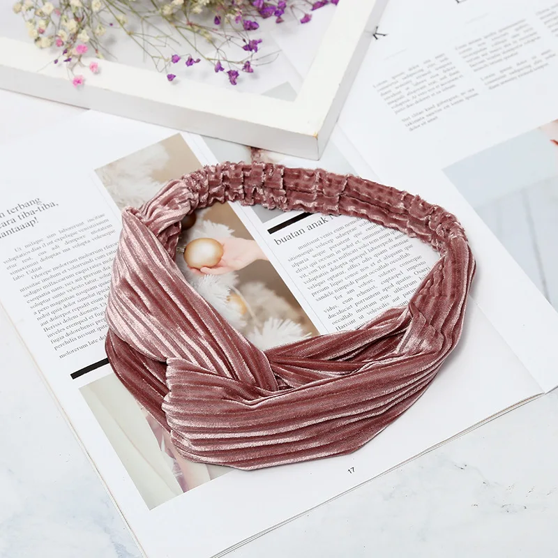 

1PC New Fashion Velvet Wide Cross Knot Headbands For Women Elastic Hair Bands For Girls Hairband Bandanas Hair Accessories