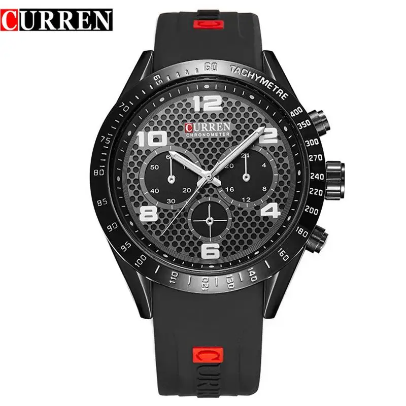 

CURREN 8167 Men's Watch Fashion Luxury Sports Military Waterproof Quartz Wrist Watch With Silicone Strap For Male