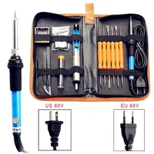 60 Вт 110 В/220 В Регулируемый Электрический температурный сварочный паяльник набор инструментов с 5 шт. паяльник советы сварочный пистолет