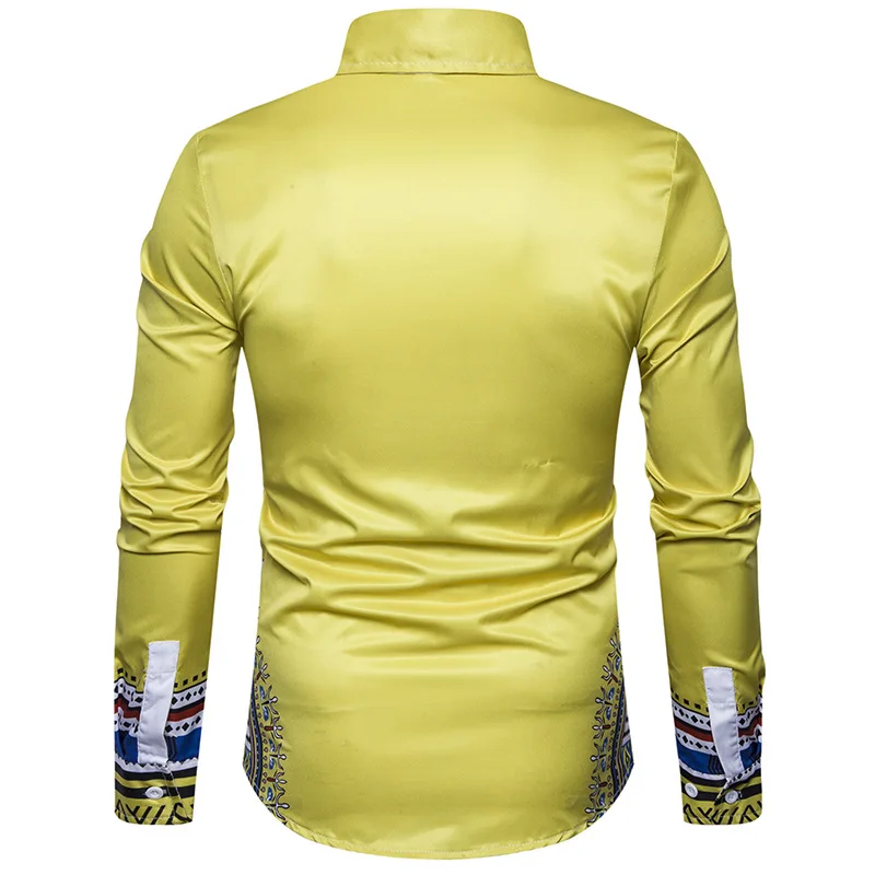 Мужская рубашка с 3D принтом Chemise Homme Традиционная рубашка "Дашики" мужские рубашки с длинным рукавом Slim Fit мужские Рубашки повседневные мужские рубашки
