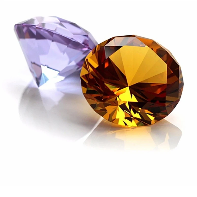 Mix Color Crystal Diamond Shape Paperweight Glass Gem Display Ornament Art Craft Material Gifts 1pcs 100/120/150/200mm
