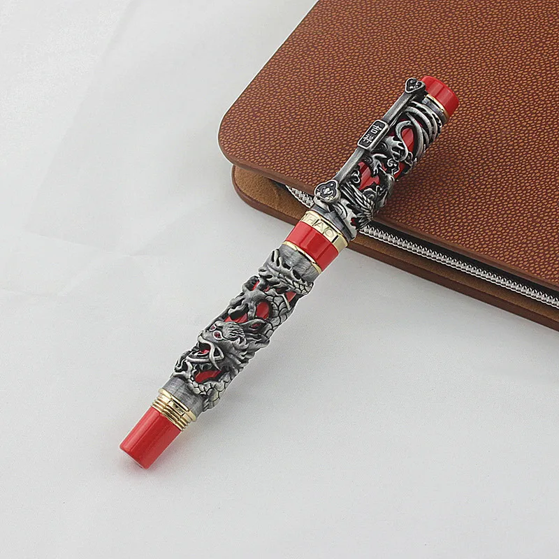 Высококачественные роскошные JINHAO Dragon Phoenix Pen винтажные чернила ручки для письма F 0,5 мм Nib офисные принадлежности dolma kalem