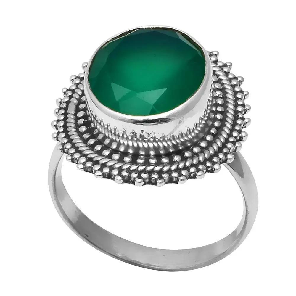 

Genuine Emerald Ring 925 Sterling Silver,USA Size :6.5, 2SR0052