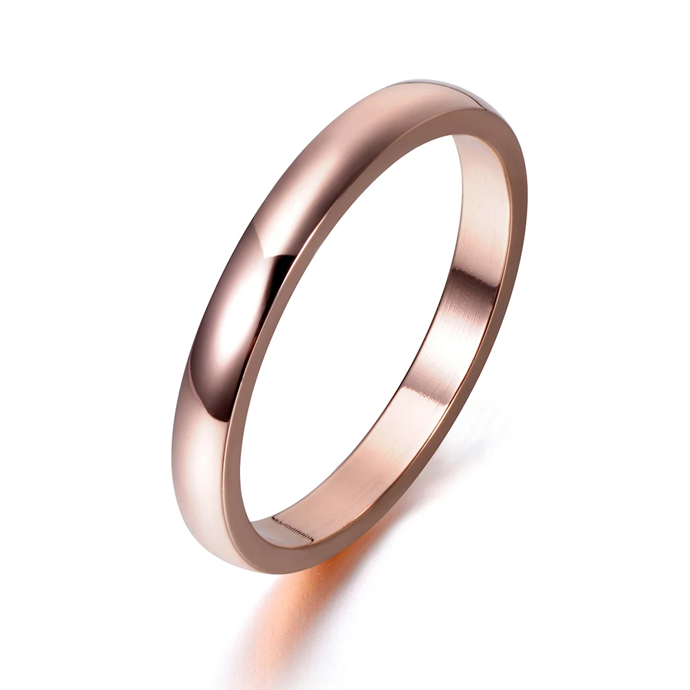 

JeeMango Brand Simple 316L Stainless Steel Finger Ring Minimalist Classic Rose Gold Color Engagement Wedding Rings R17136