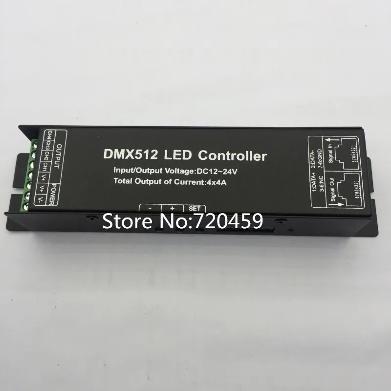 2 шт. DC12-24V RGB DMX 512 декодер LED контроллер 4 канальный цифровой LED DMX512 декодер 4 канала * 4A