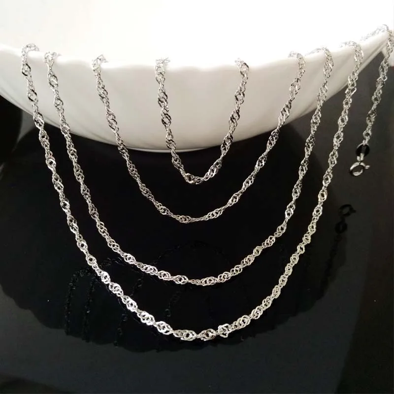 Genuine Real Pure Solid 925 Sterling Silver Chain Necklace for