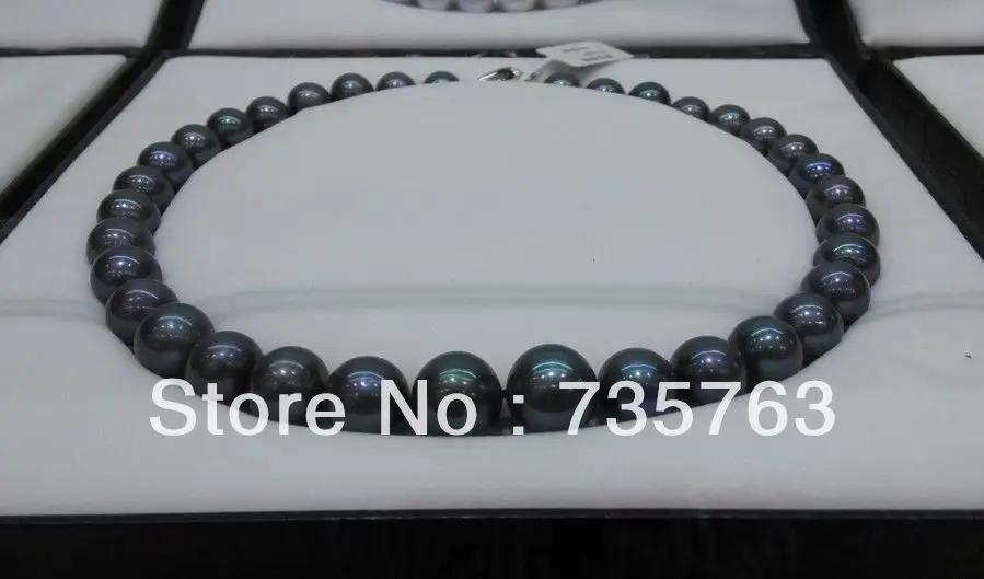 

xiuli 00314 HUGE 18'' AAA 12-13MM SOUTH SEA BLACK PEARL NECKLACE 14KGP GOLD CLASP