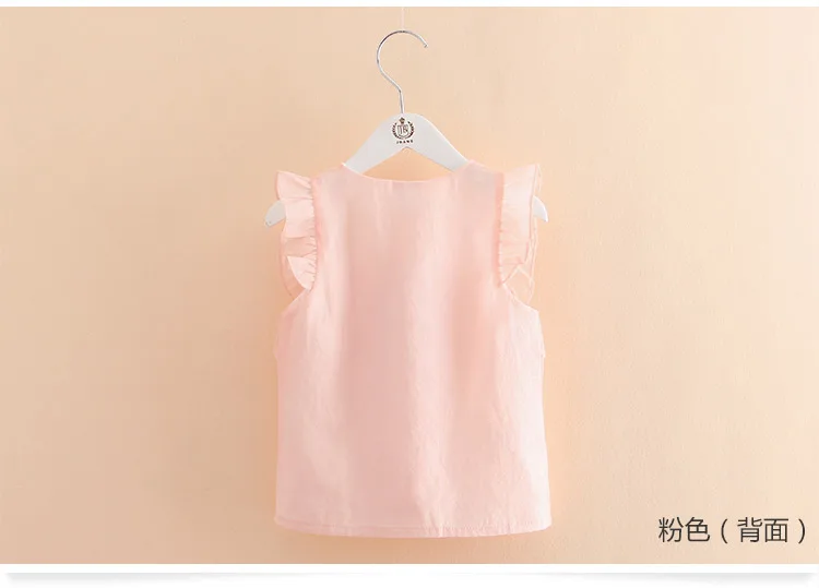 2018 Hot Summer New Design 2 3 4 6 8 9 10Years Thin Sweet Cute Solid Color Short Fly Sleeve Blouse Baby Kids Girls Chiffon Shirt (9)