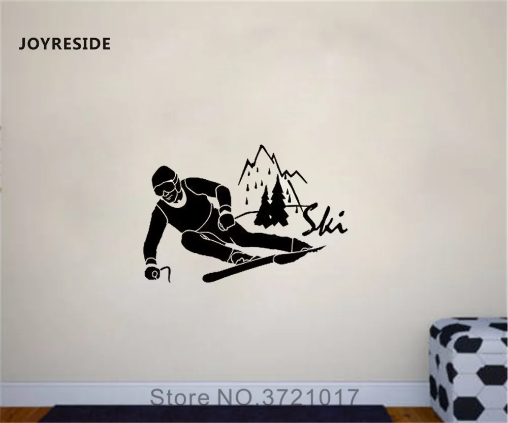 Joyreside المتزحلق التزلج المدقع الرياضة الجبال الشتاء تزلج شارات الفينيل ملصق الحائط التين نوم غرفة المعيشة فن الديكور a085