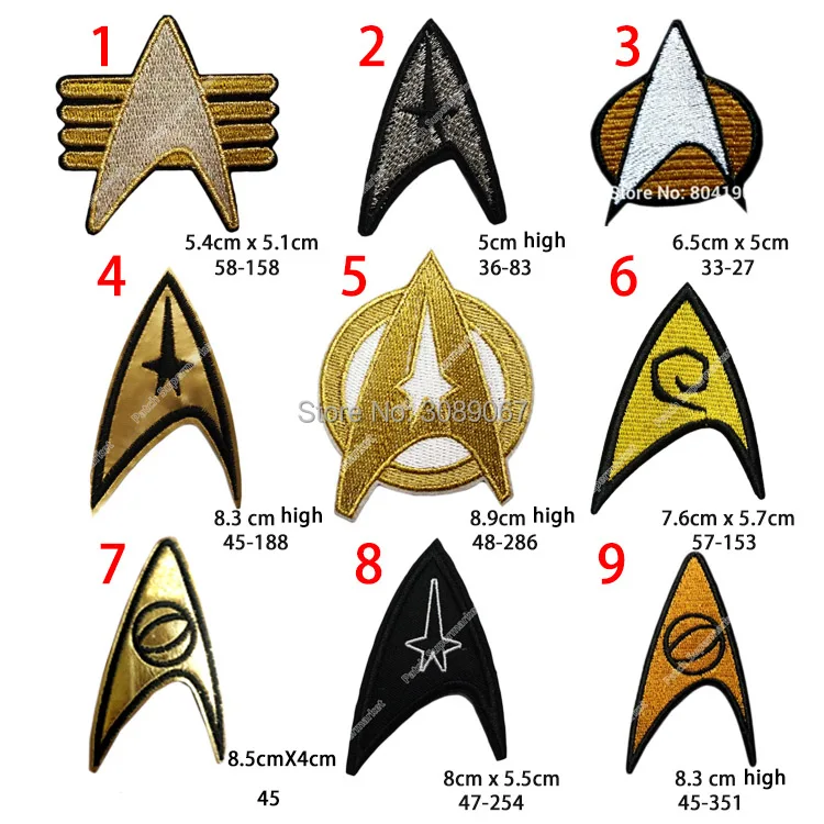 

STAR TREK Star Fleet Enterprise Crew Iron On/Sew On Patch Tshirt TRANSFER scrapbooking accessories Rock Punk embroidery patches