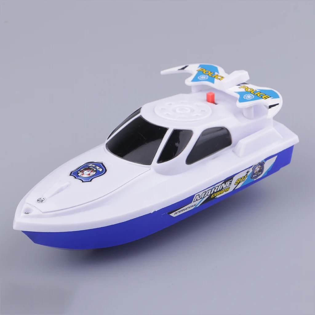 Battery Operated 6 Inch Water Boat Toy for Baby Kids Bath Bathtub Bathtime Swimming Pool Fun Toy Birthday Gift - White