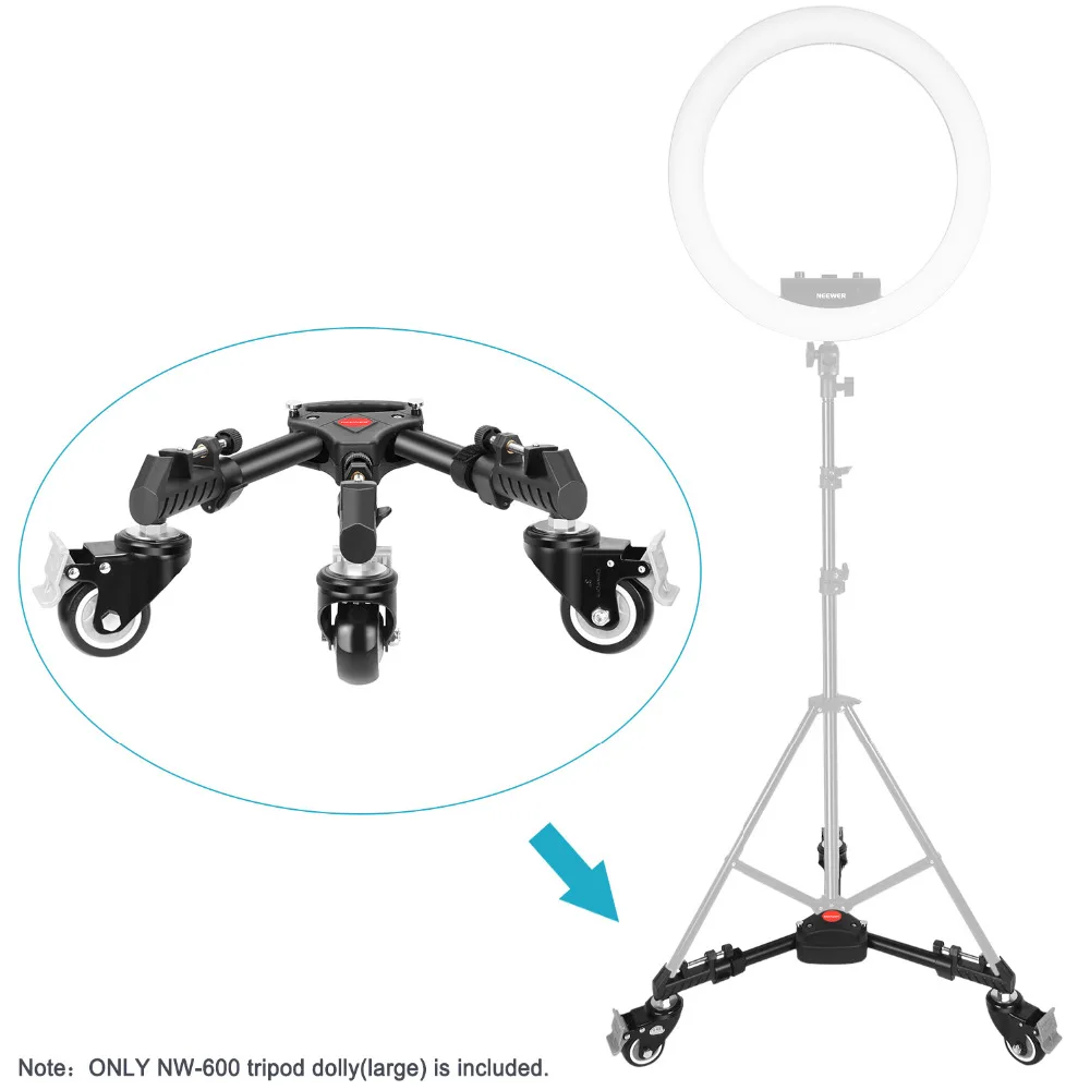 Neewer фотографии штатив Долли, сверхмощный с больше 3 дюйма резиновые колеса, регулируемые ноги крепления и сумка для штативы