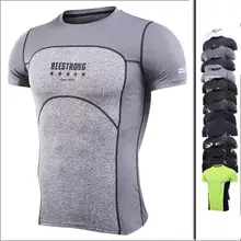 Мужская спортивная быстросохнущая футболка, спортивные женские майки для бега, Мужская компрессионная футболка с коротким рукавом для баскетбола, футбола, бодибилдинга, MY19