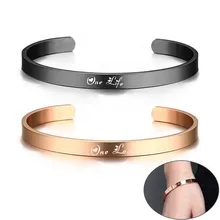 На заказ Гравировка One Life One Love Best Friend подарки для женские браслеты-каффы браслеты Promise Keepsake ювелирные изделия