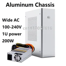 Алюминиевый Чехол для компьютера Настольный MicroATX компьютерные игры ITX широкий 1U 200 Вт блок питания шасси для HTPC M1