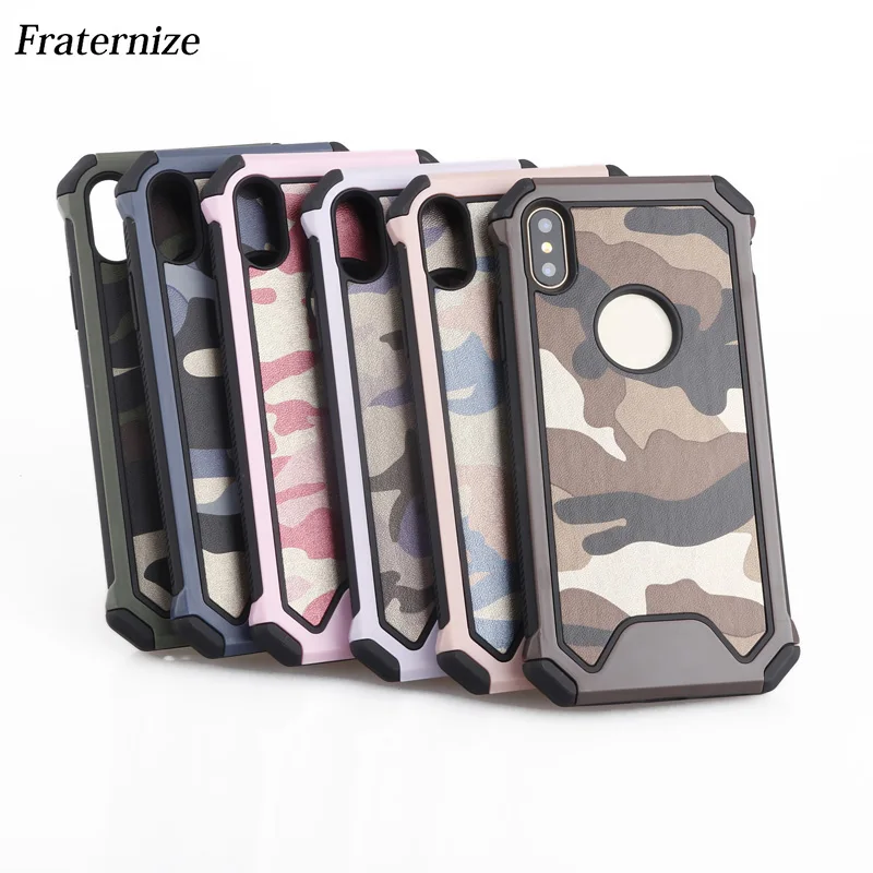 Army Camo Case For iPhone X Camouflage Pattern back cover Hard Plastic