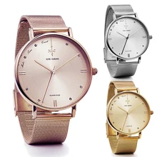 NICK CABANA Luxury Brand Rose Gold Silver Women Watches Leather Steel Quartz Wrist Watch relogio feminino Clock montre femme