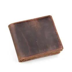 Crazy horse Короткий Мужской темно-коричневый кошелек из натуральной кожи кошелек для путешествий