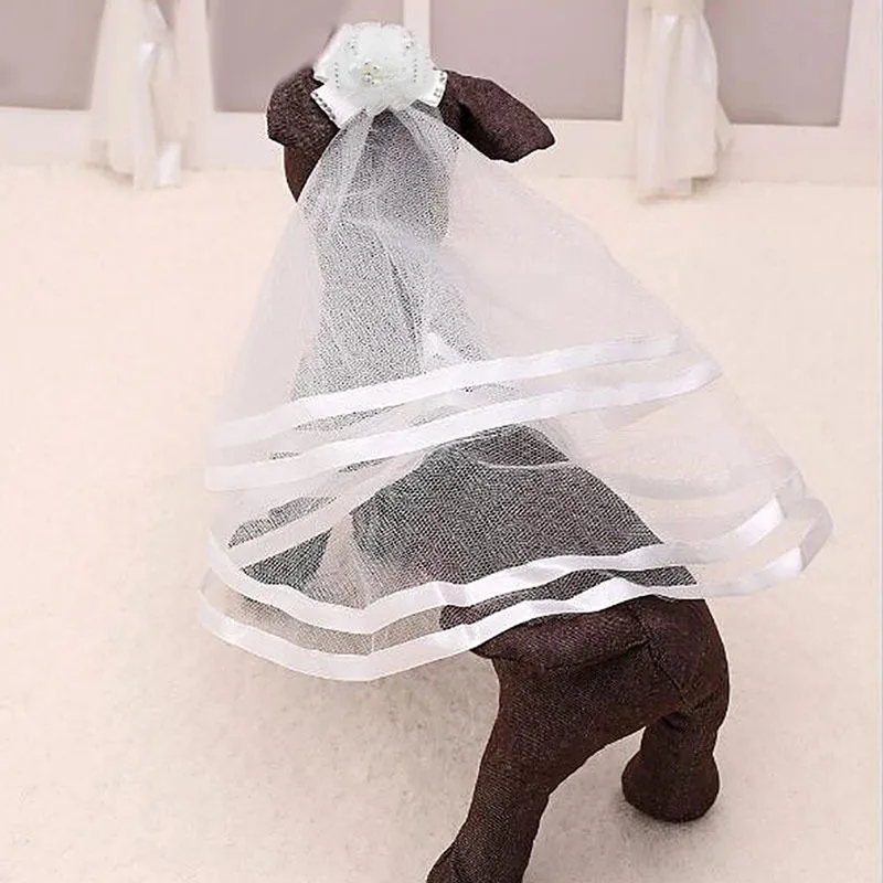 

Classic Wedding Veil Bridal Costume Boutique Puppy Cat Pets Accessory Grooming Wedding Decoration