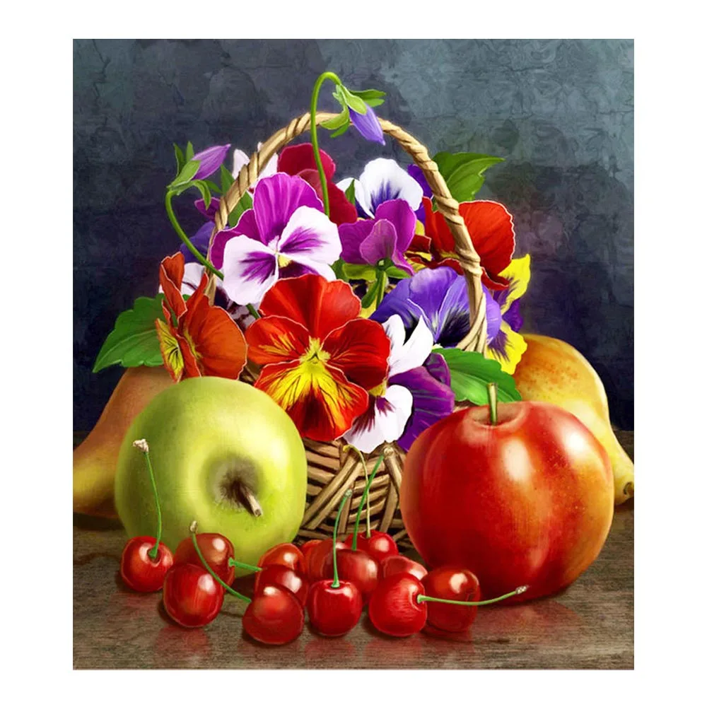 

Fruit Diamond Embroidery Kitchen Wall Decor Rubik's Cube Square Diamond Painting Crystal Mosaic Picture of Rhinestone R57