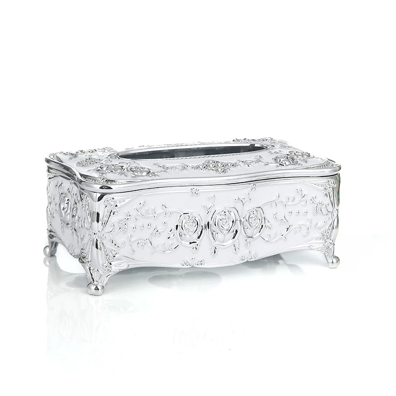 Luxury Gold Tissue Box Cover Chic Napkin Case Holder Hotel Home Decor Organizer Desk Sets