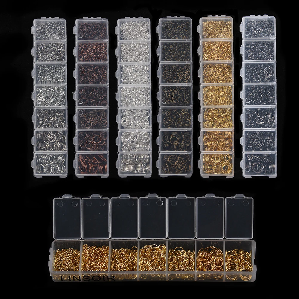 1450pcs/lot Multi Color Mix Size Open Jump Rings Silver Gold Plated Link Loop DIY Jewelry Findings Connector Creative DIY F2973