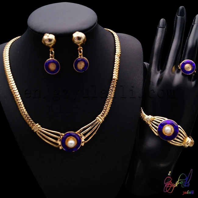 YULAILI Free Shipping Luxury Dubai 18 Carat Gold Color African Jewelry Sets Necklace Earrings Vintage Bracelet Necklace Ring YULAILI Free Shipping Luxury Dubai 18 Carat Gold Color African Jewelry Sets Necklace Earrings Vintage Bracelet Necklace Ring